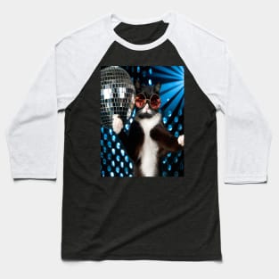 disco cat Baseball T-Shirt